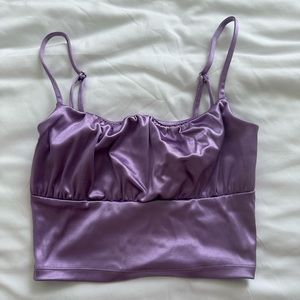 H&M Shiny Purple Crop Top